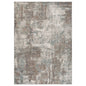 8' X 10' Ivory Brown And Green Abstract Area Rug
