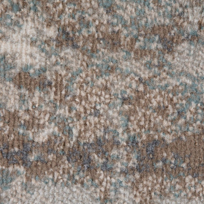 6' X 9' Ivory Brown And Green Abstract Area Rug