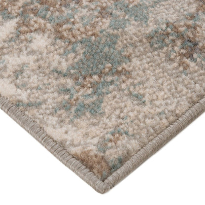 10' X 14' Ivory Brown And Green Abstract Area Rug