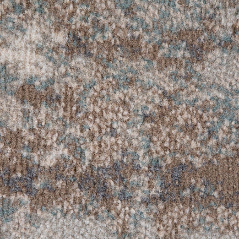 6' X 9' Ivory Brown And Green Abstract Area Rug