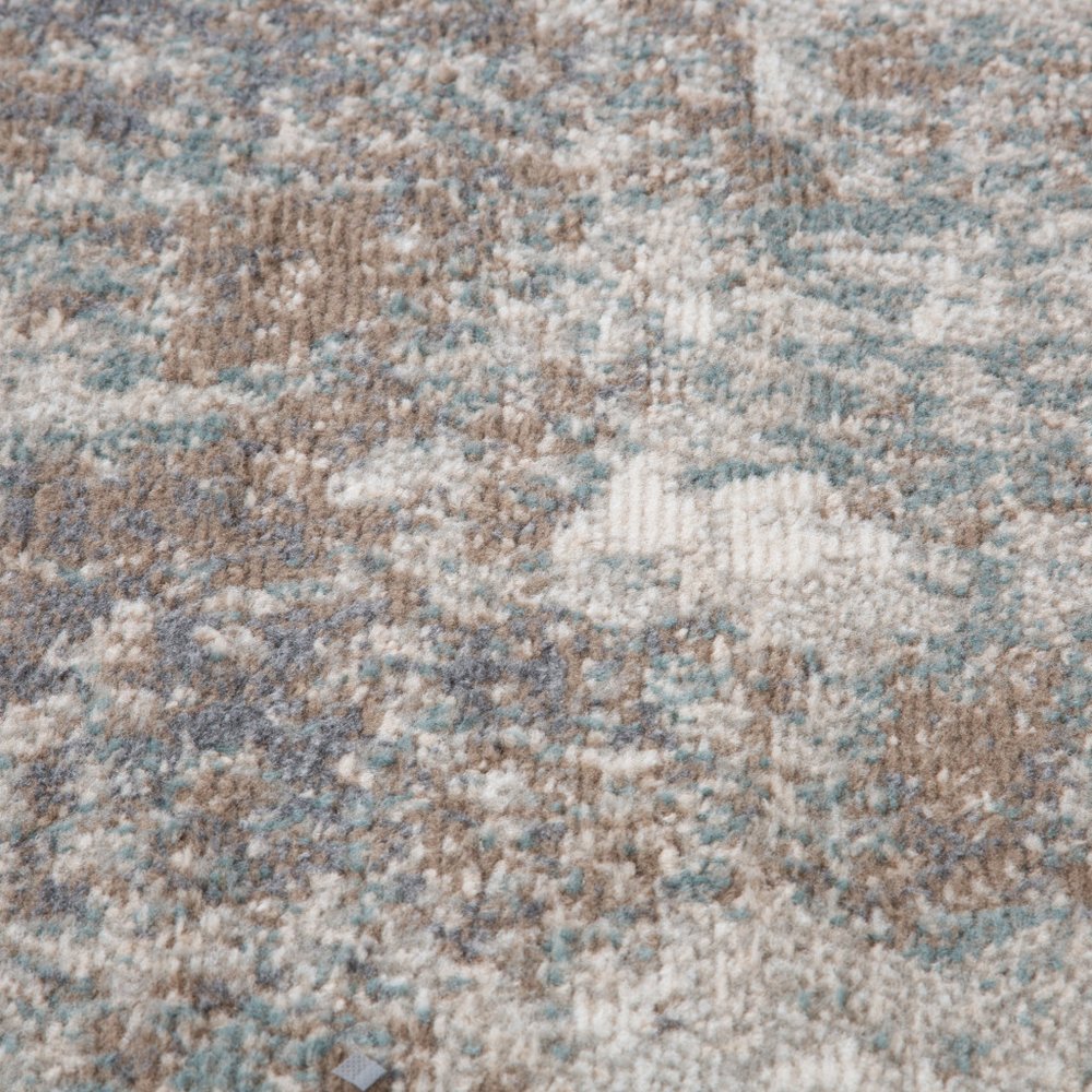 10' X 14' Ivory Brown And Green Abstract Area Rug