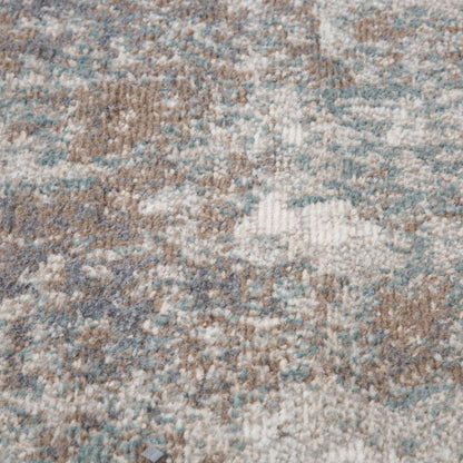10' X 14' Ivory Brown And Green Abstract Area Rug