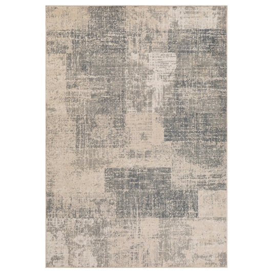 10' Gray And Sand Abstract Runner Rug