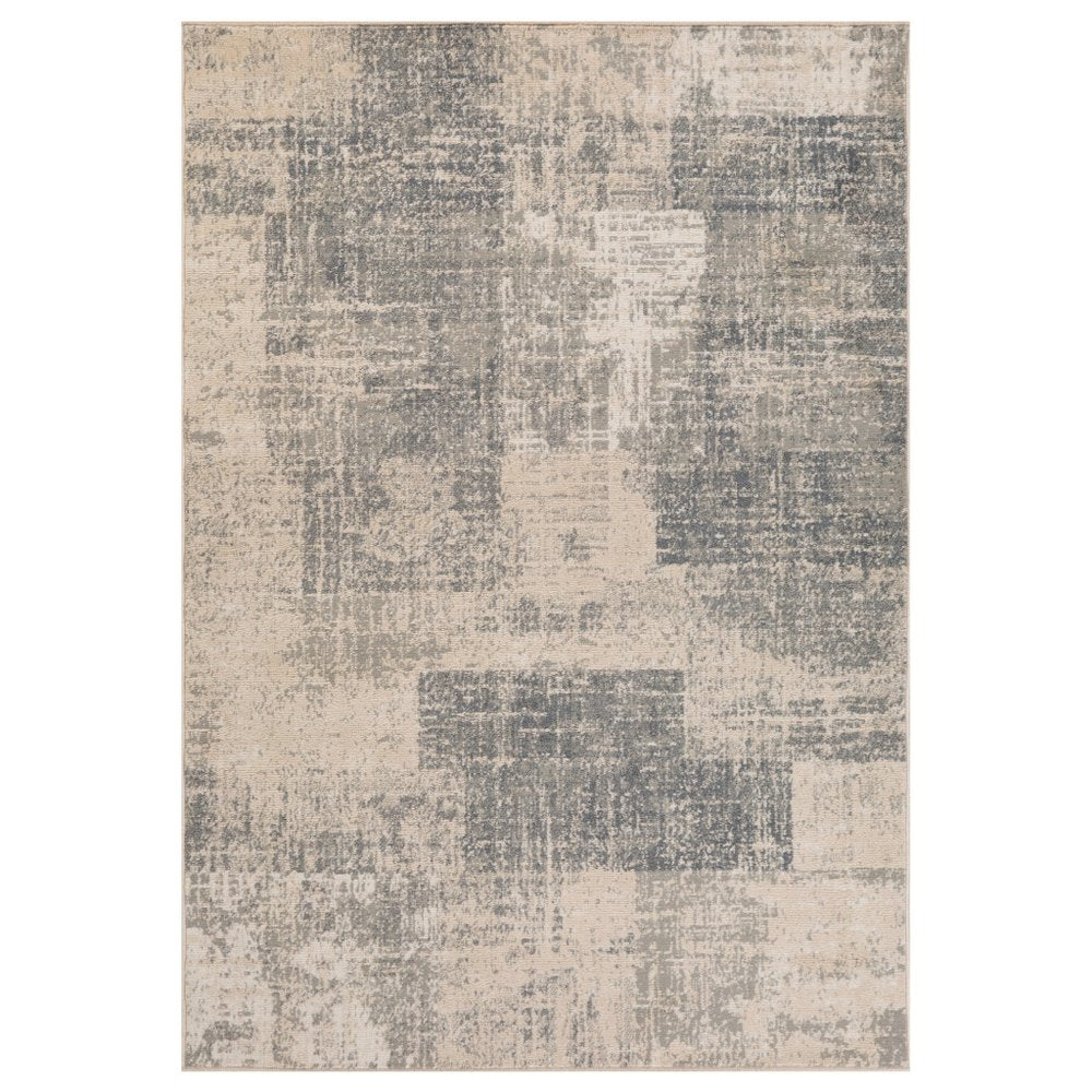 5' X 8' Gray And Sand Abstract Area Rug