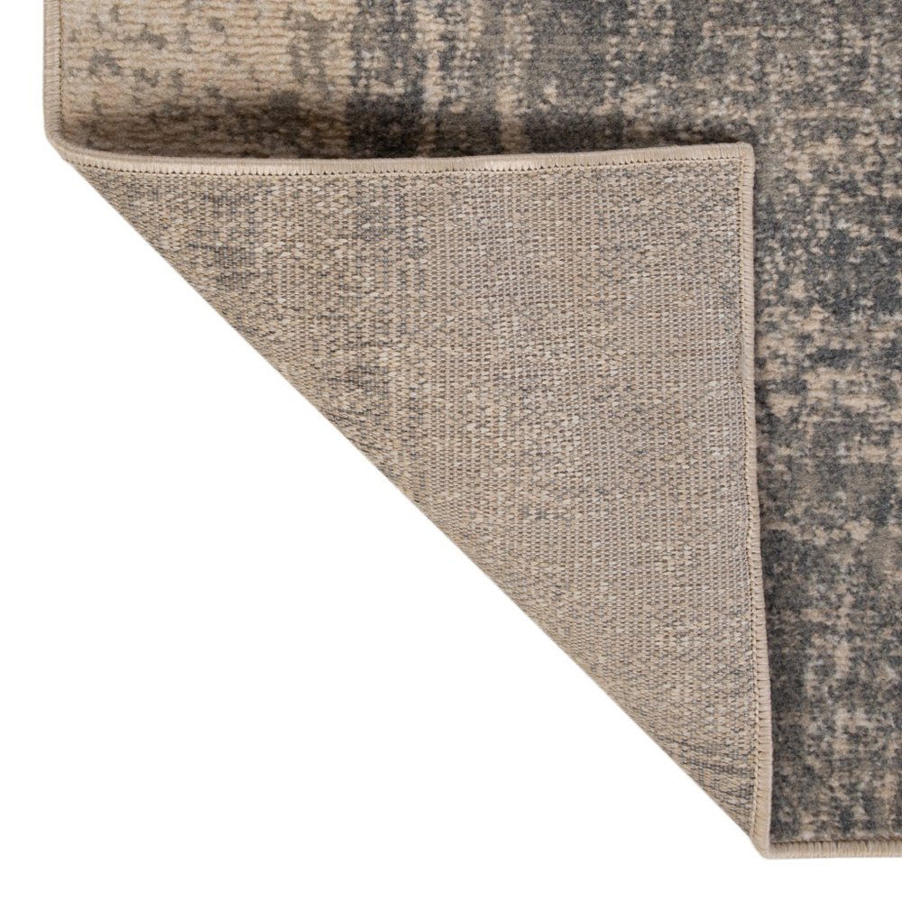 5' X 8' Gray And Sand Abstract Area Rug