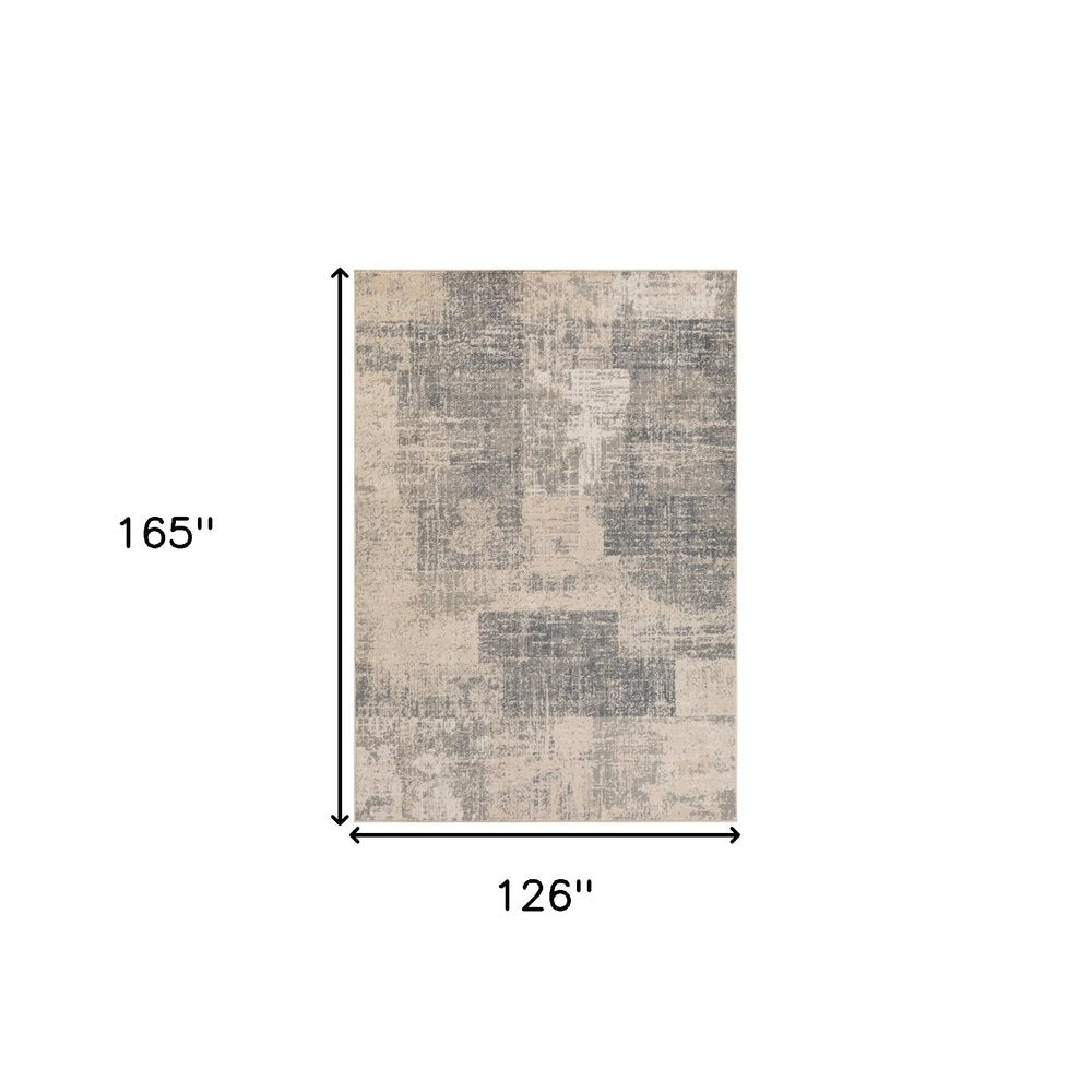 10' X 14' Gray And Sand Abstract Area Rug