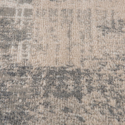 5' X 8' Gray And Sand Abstract Area Rug