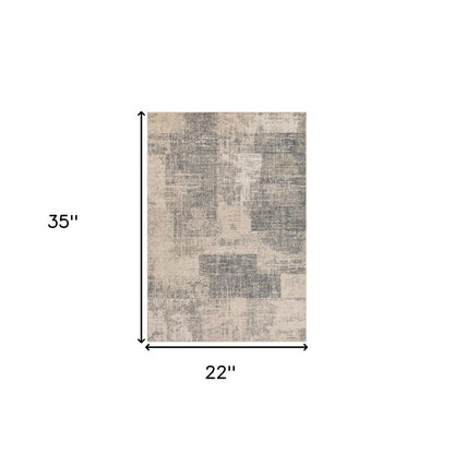 10' X 14' Gray And Sand Abstract Area Rug