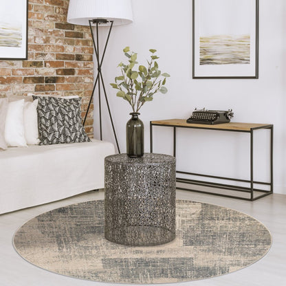 10' X 14' Gray And Sand Abstract Area Rug