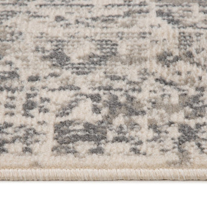 10' X 14' Gray And Ivory Medallion Area Rug