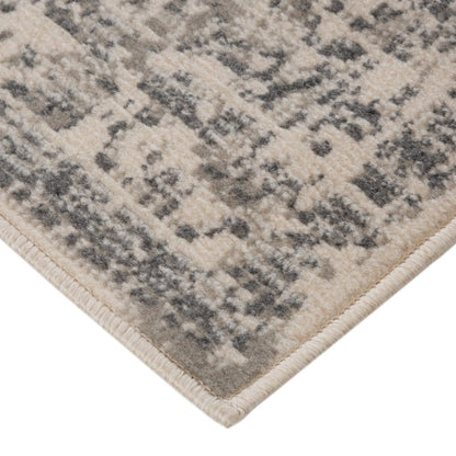 10' X 14' Gray And Ivory Medallion Area Rug