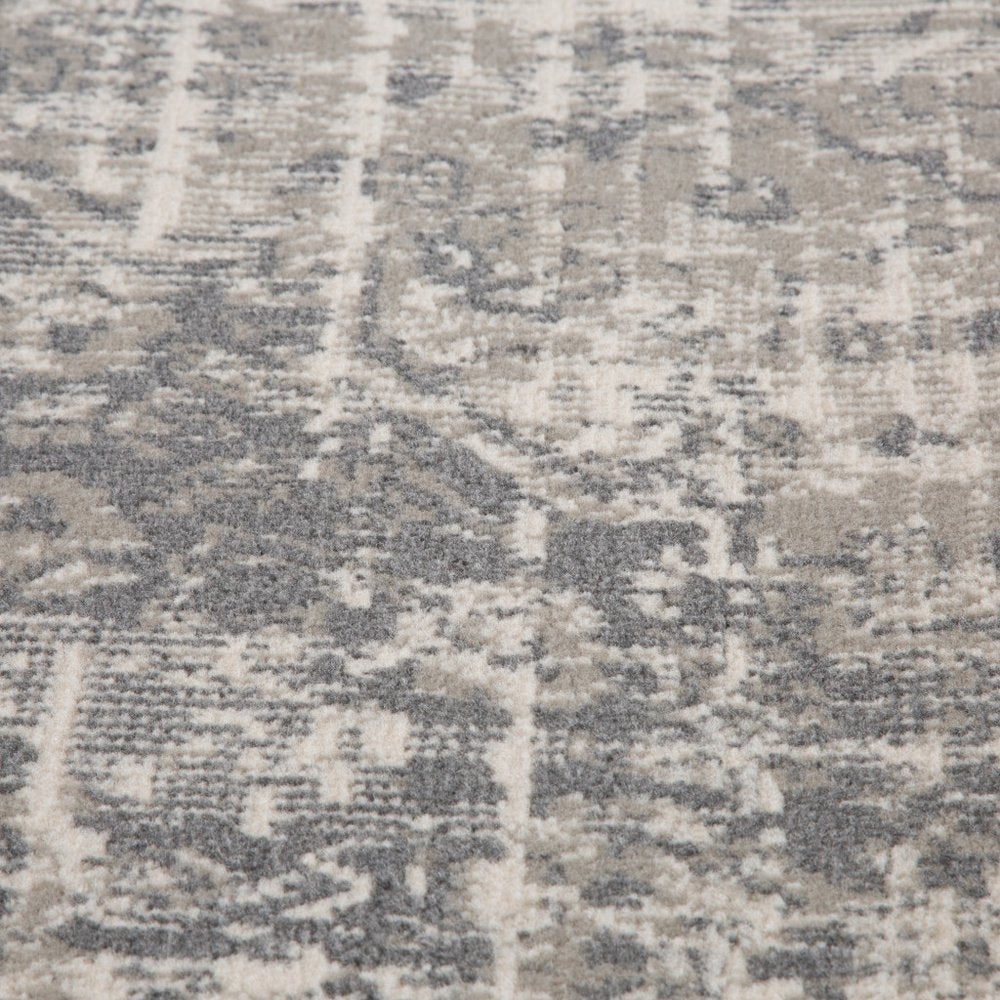 10' X 14' Gray And Ivory Medallion Area Rug