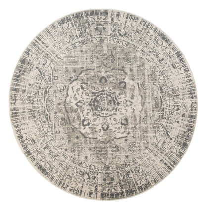 10' X 14' Gray And Ivory Medallion Area Rug