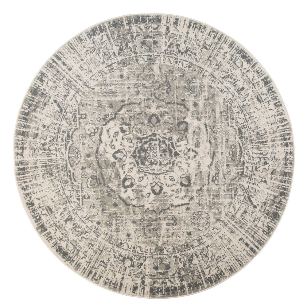 10' X 14' Gray And Ivory Medallion Area Rug
