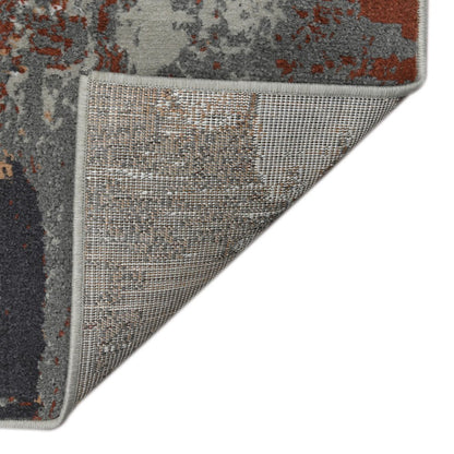 2' X 3' Ivory Gray and Rust Abstract Power Loom Area Rug