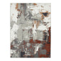 2' X 3' Ivory Gray and Rust Abstract Power Loom Area Rug