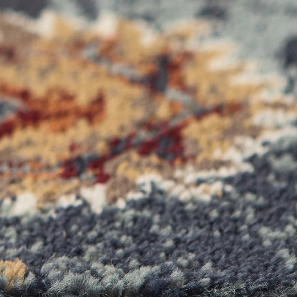 8' X 10' Teal Rust and Orange Oriental Power Loom Area Rug