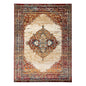 2' X 3' Ivory Red and Orange Medallion Power Loom Area Rug