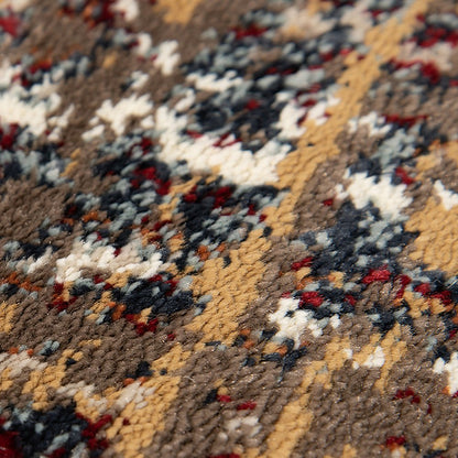 5' X 8' Ivory Red and Orange Medallion Power Loom Area Rug