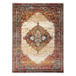 8' X 10' Ivory Red and Orange Medallion Power Loom Area Rug