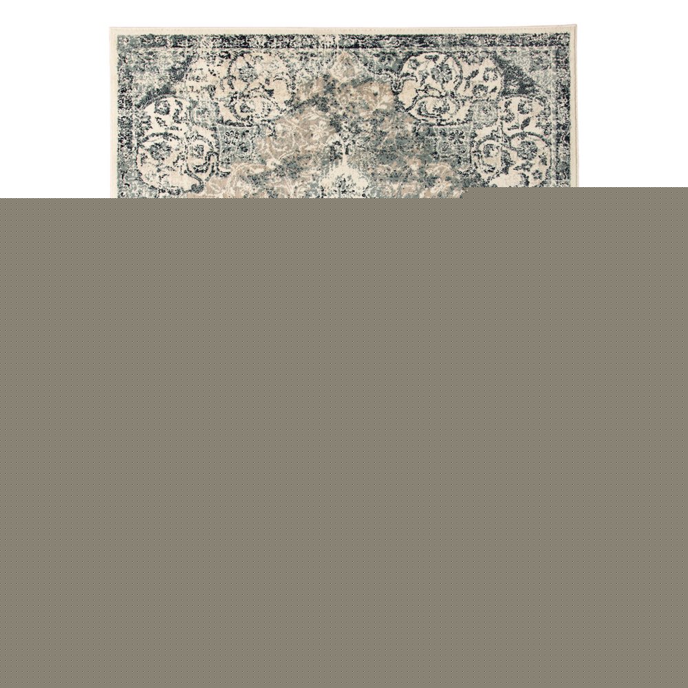 2' X 3' Charcoal and Gray Medallion Power Loom Area Rug