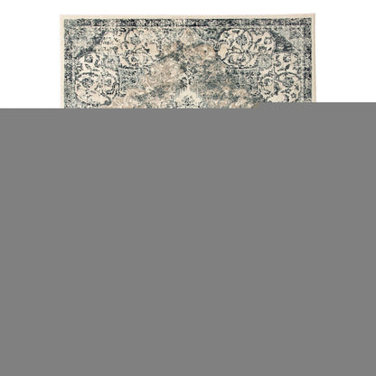2' X 3' Charcoal and Gray Medallion Power Loom Area Rug
