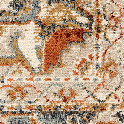 2' X 3' Ivory Tan and Gold Medallion Power Loom Area Rug