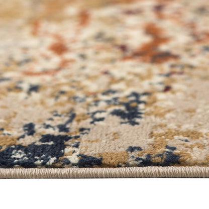 5' X 8' Orange and Black Abstract Power Loom Area Rug