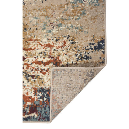 2' X 3' Orange And Black Abstract Area Rug