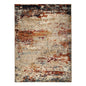 5' X 8' Orange and Black Abstract Power Loom Area Rug