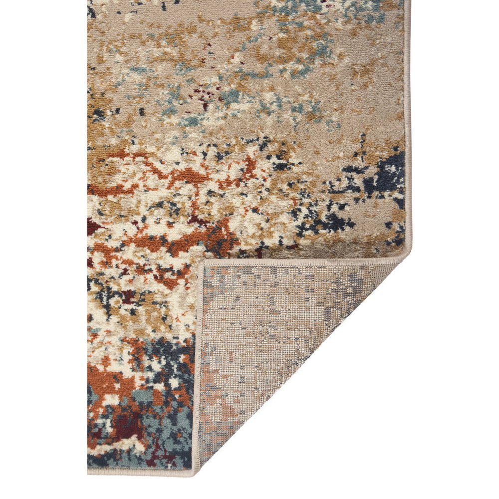 5' X 8' Orange and Black Abstract Power Loom Area Rug