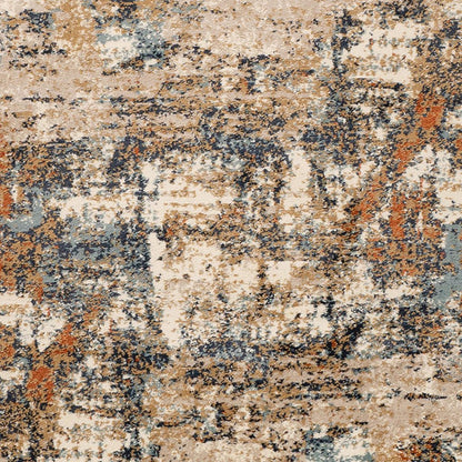 2' X 3' Tan Orange and Gray Abstract Power Loom Area Rug