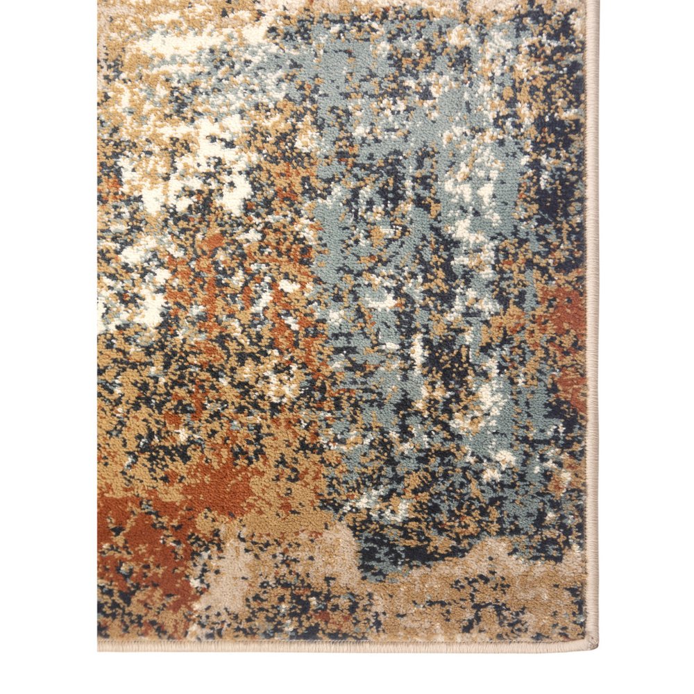 2' X 3' Tan Orange and Gray Abstract Power Loom Area Rug