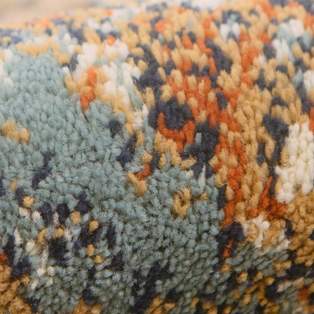 2' X 3' Tan Orange and Gray Abstract Power Loom Area Rug