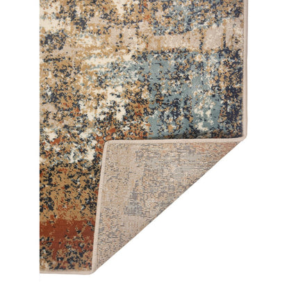 2' X 3' Tan Orange and Gray Abstract Power Loom Area Rug