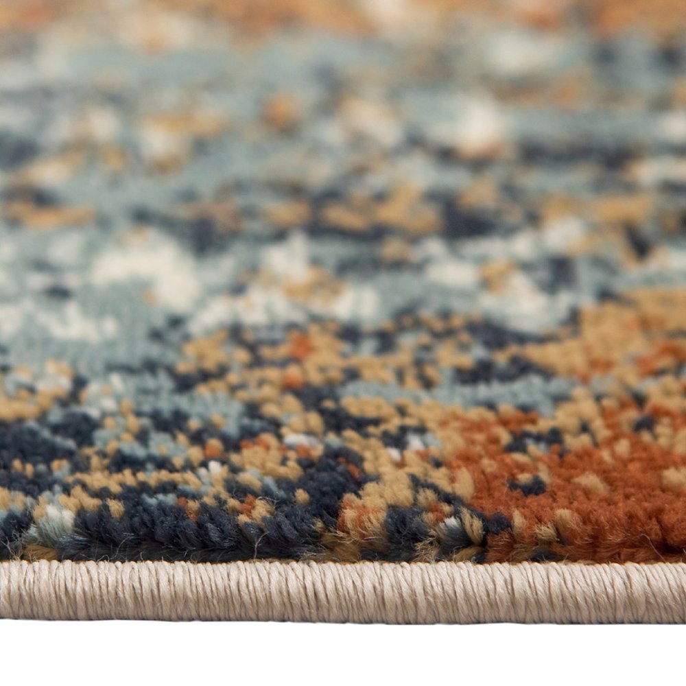 2' X 3' Tan Orange and Gray Abstract Power Loom Area Rug