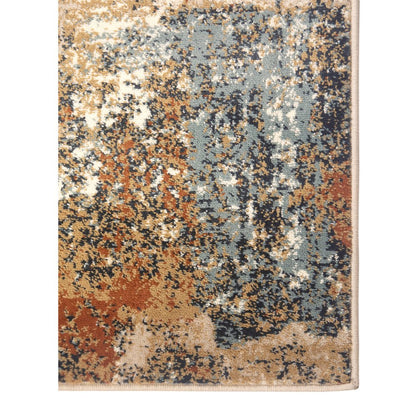 5' X 8' Tan Orange and Gray Abstract Power Loom Area Rug