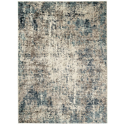 8' X 10' Ivory Blue and Gray Abstract Power Loom Area Rug