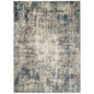 2' X 3' Ivory Blue and Gray Abstract Power Loom Area Rug