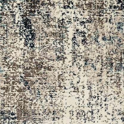 2' X 3' Ivory Blue and Gray Abstract Power Loom Area Rug