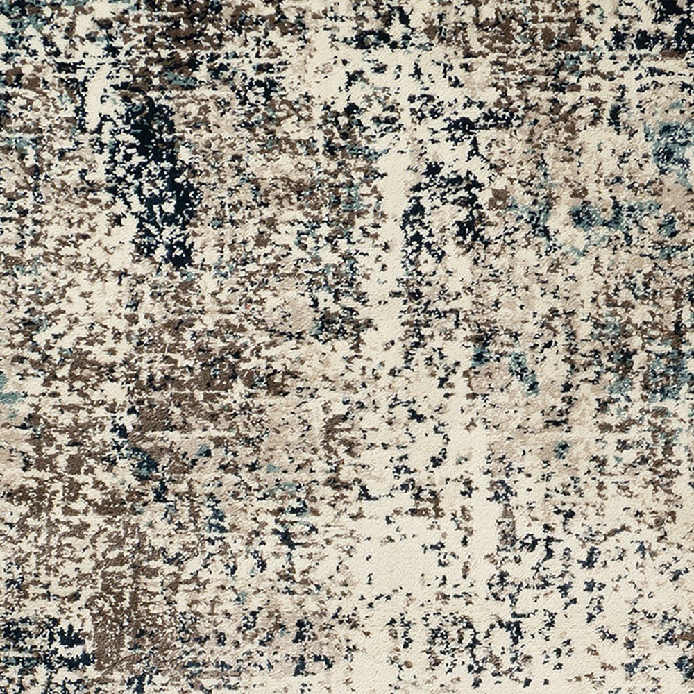 2' X 3' Ivory Blue and Gray Abstract Power Loom Area Rug