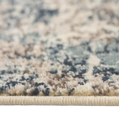 2' X 3' Ivory Blue and Gray Abstract Power Loom Area Rug