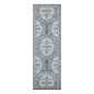 6' Charcoal and Ivory Medallion Power Loom Runner Rug