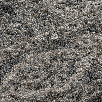 2' X 3' Charcoal and Gray Medallion Power Loom Area Rug