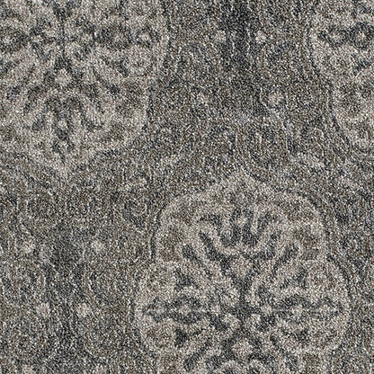 9' X 12' Charcoal And Gray Medallion Area Rug