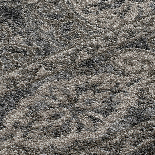 2' X 3' Charcoal and Gray Medallion Power Loom Area Rug
