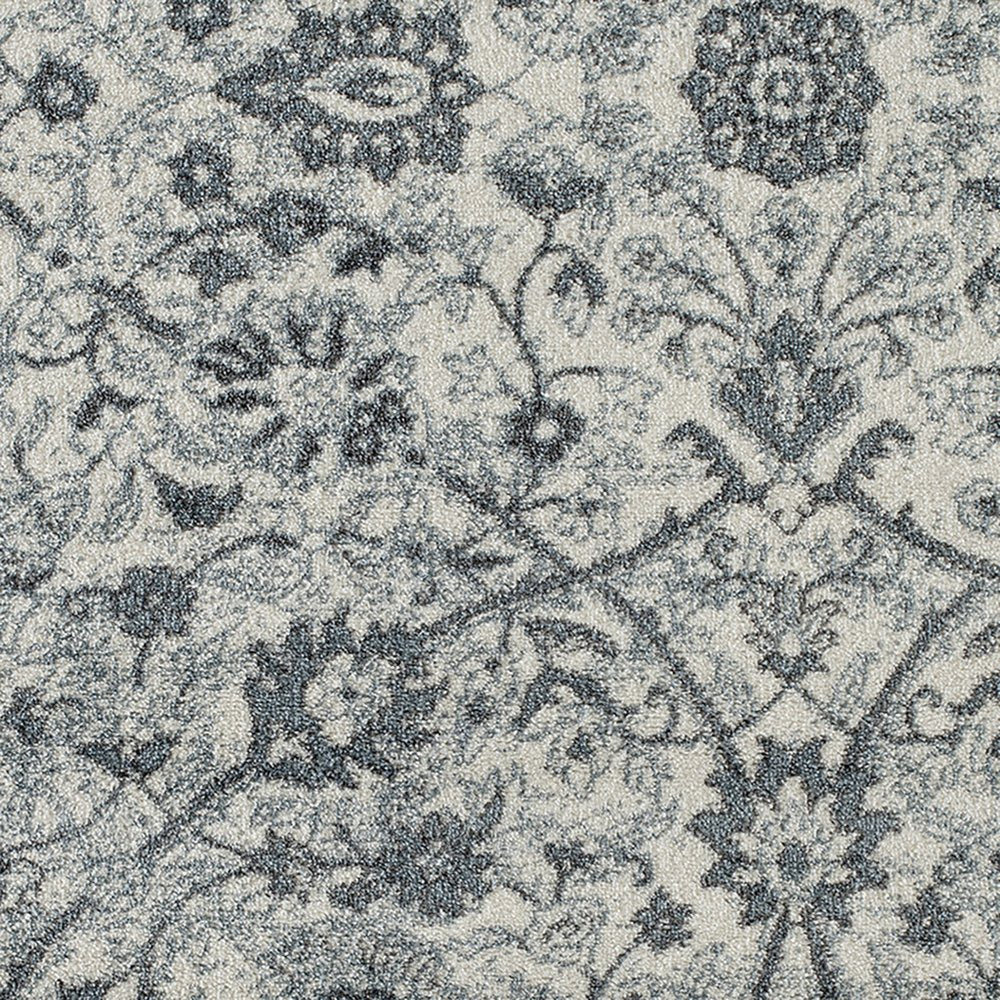 4' X 6' Charcoal and Gray Floral Power Loom Area Rug