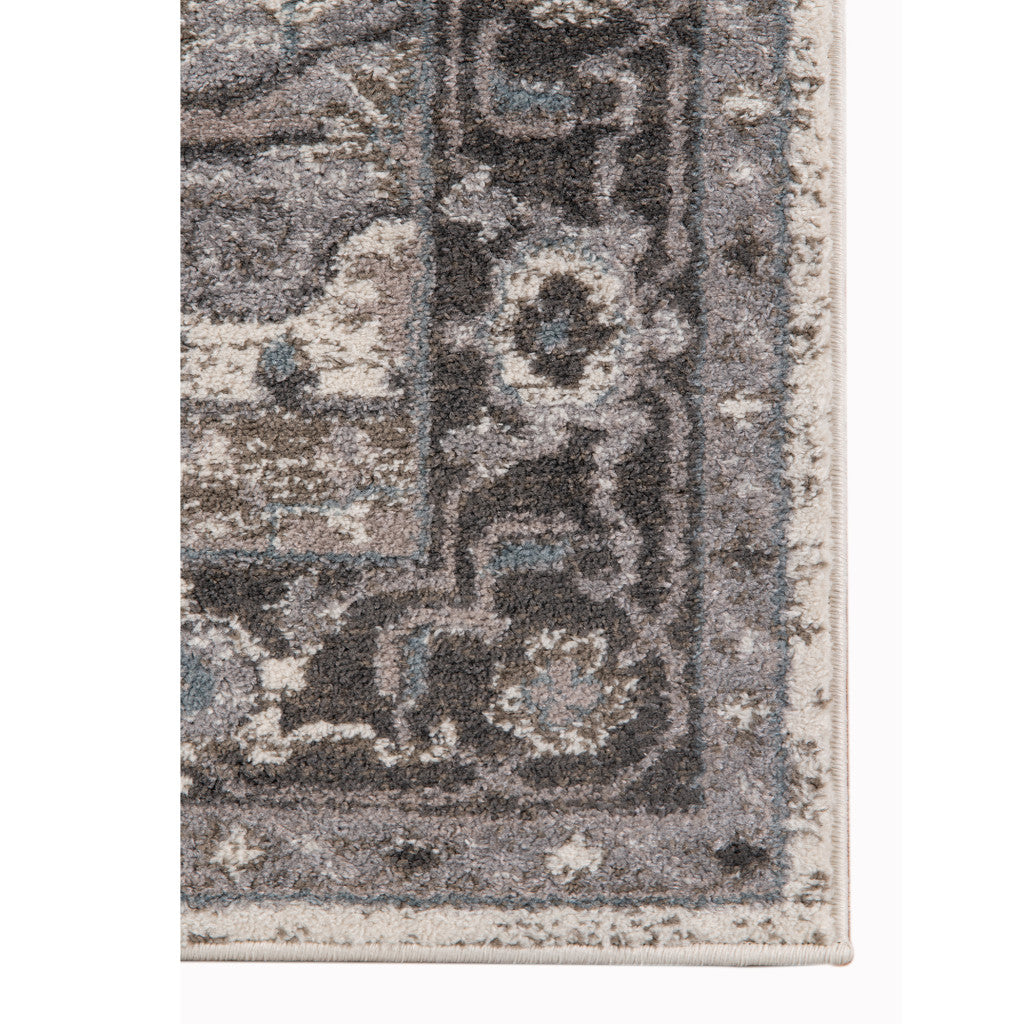 4' X 6' Ivory Taupe and Gray Medallion Power Loom Area Rug