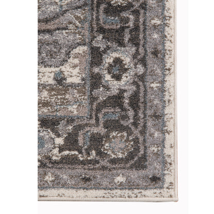 4' X 6' Ivory Taupe and Gray Medallion Power Loom Area Rug