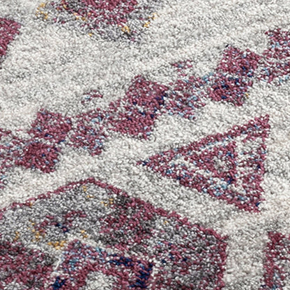 2' X 3' Ivory Blue and Orange Geometric Power Loom Area Rug